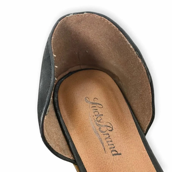 Lucky Brand Black  Leather Open Toe Sandals - Picture 3 of 7